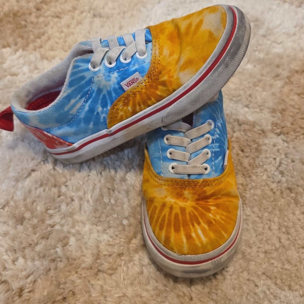 Vans Blue and Orange Artistic Sneakers